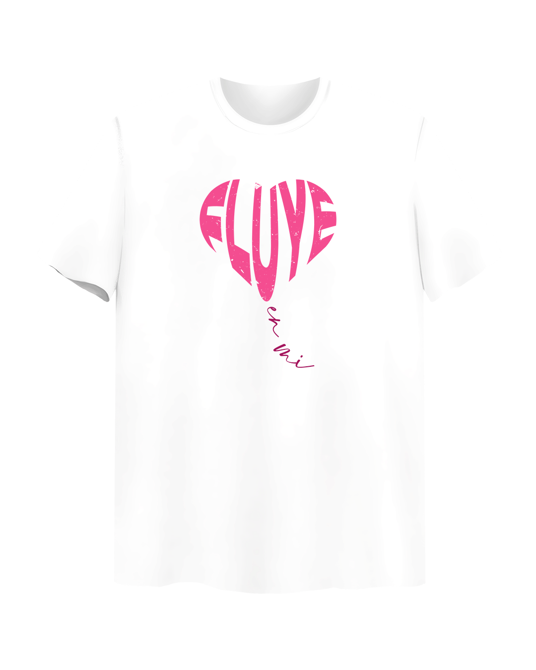 Camiseta "Fluye en mi" - blanca, one side