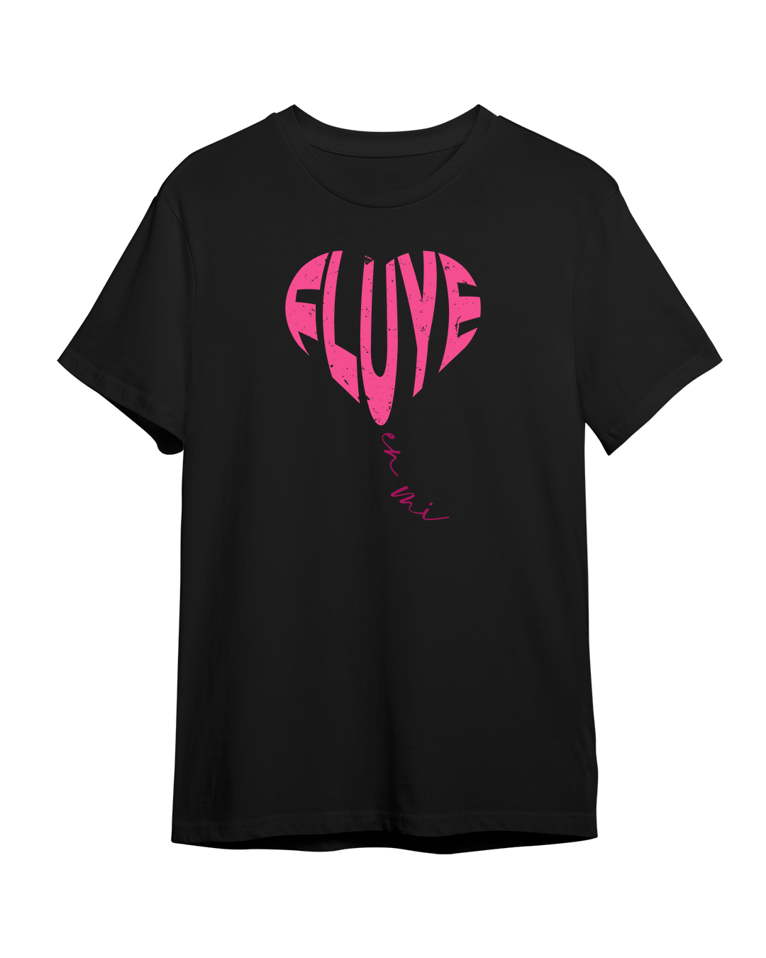 Camiseta "Fluye en mi" Negro, one side