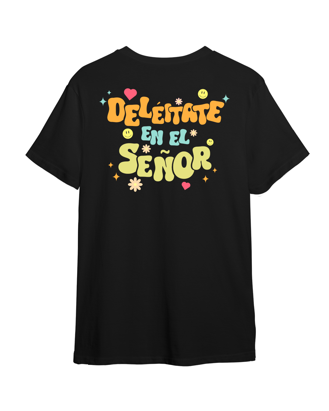 Camiseta "Deleitate en el Senor" - negro, ambos lados