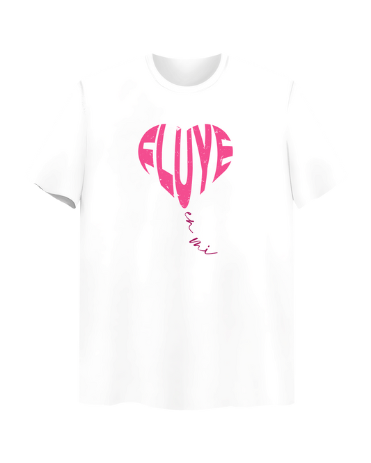 Camiseta "Fluye en mi" - blanca, one side