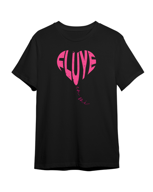 Camiseta "Fluye en mi" Negro, one side