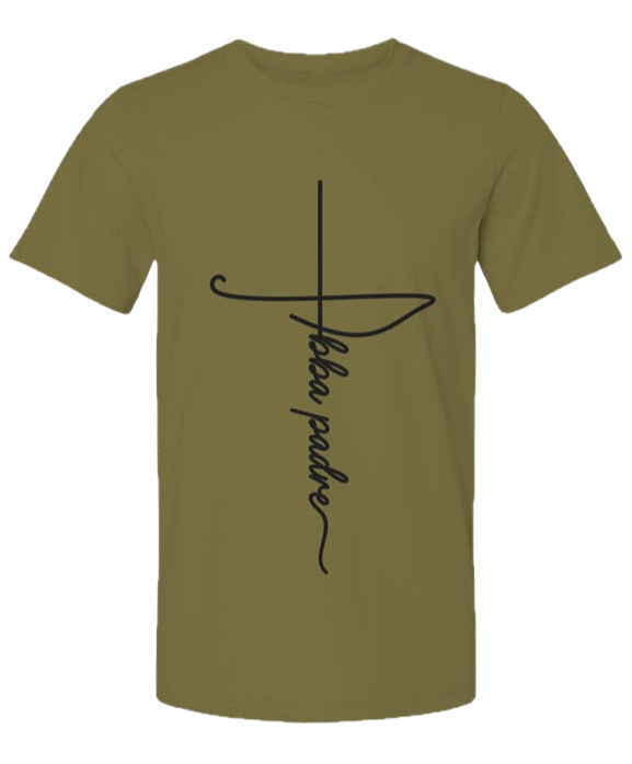 Camiseta "Abba Padre" - color olivo, ambos lados