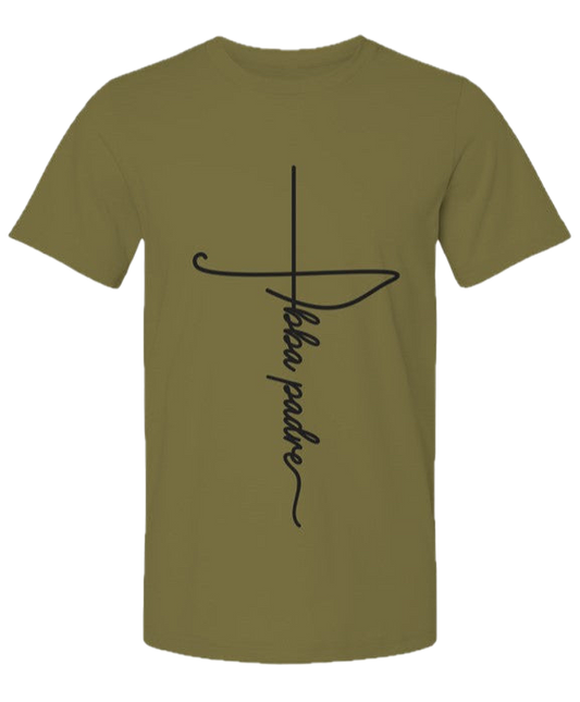Camiseta "Abba Padre" - color olivo, ambos lados