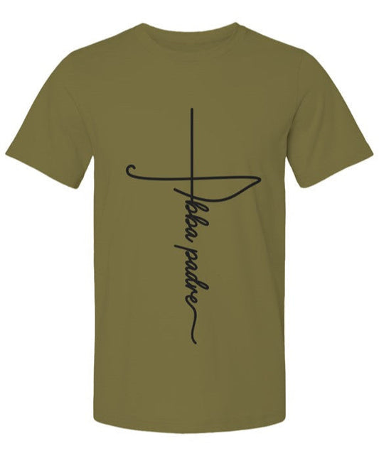 Camiseta "Abba Padre" - color olivo, ambos lados