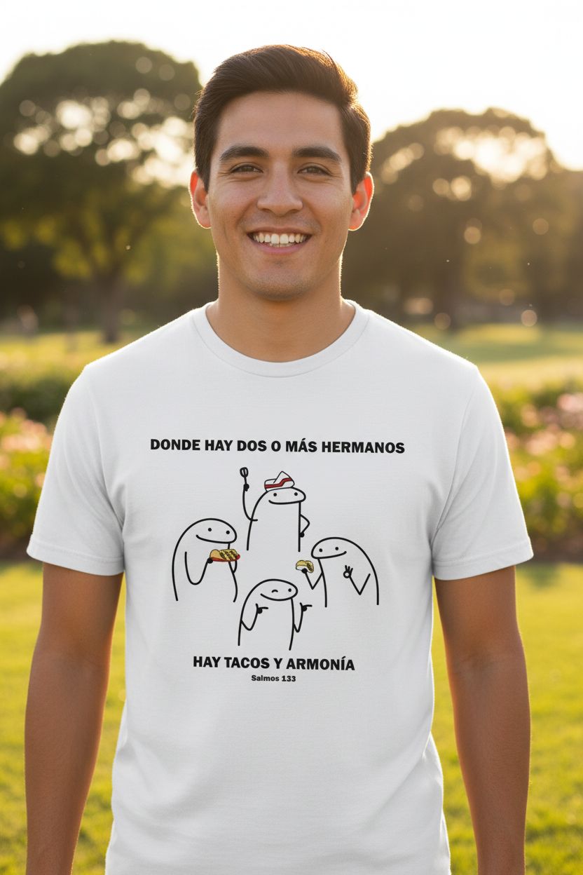 Camiseta "Donde hay dos o mas" - color banco, one