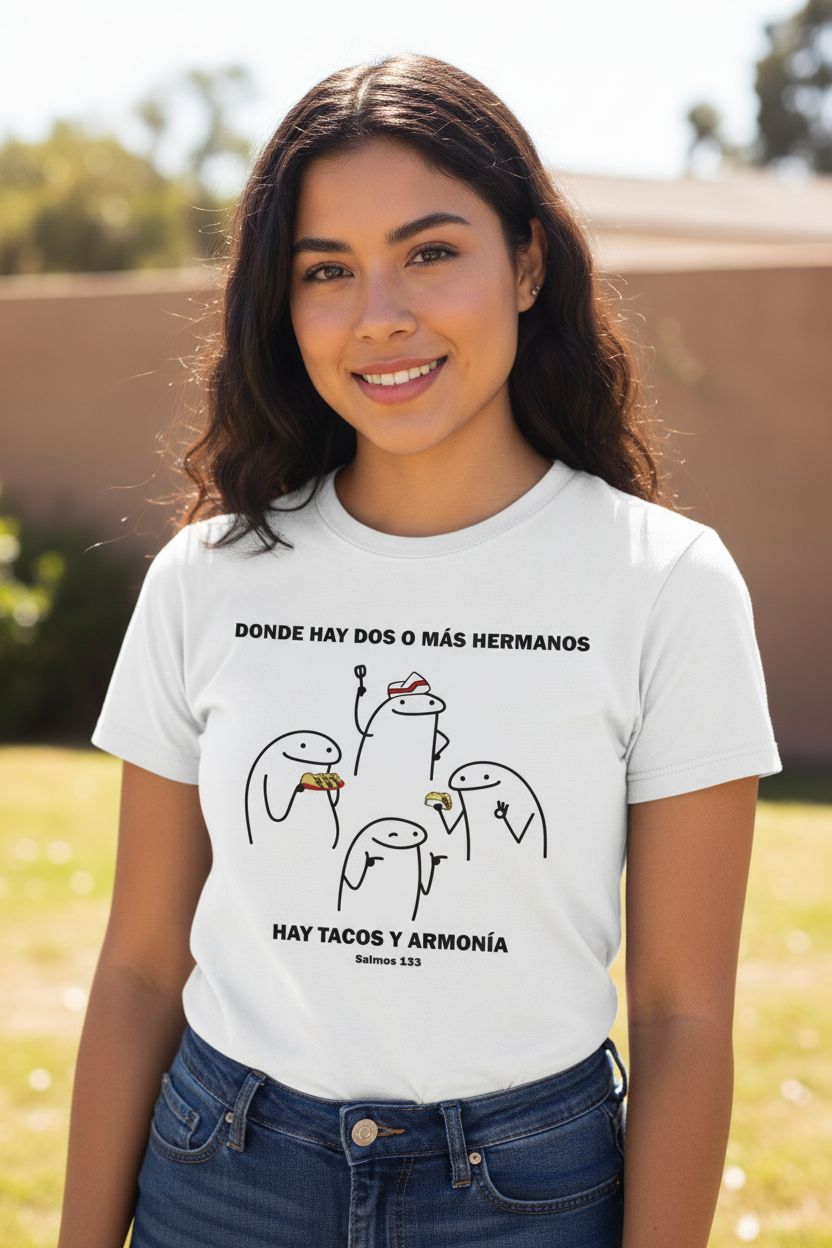 Camiseta "Donde hay dos o mas" - color banco, one